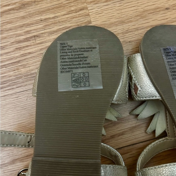 Janie and Jack Gold and Mint Kids Sandals - Picture 9 of 13